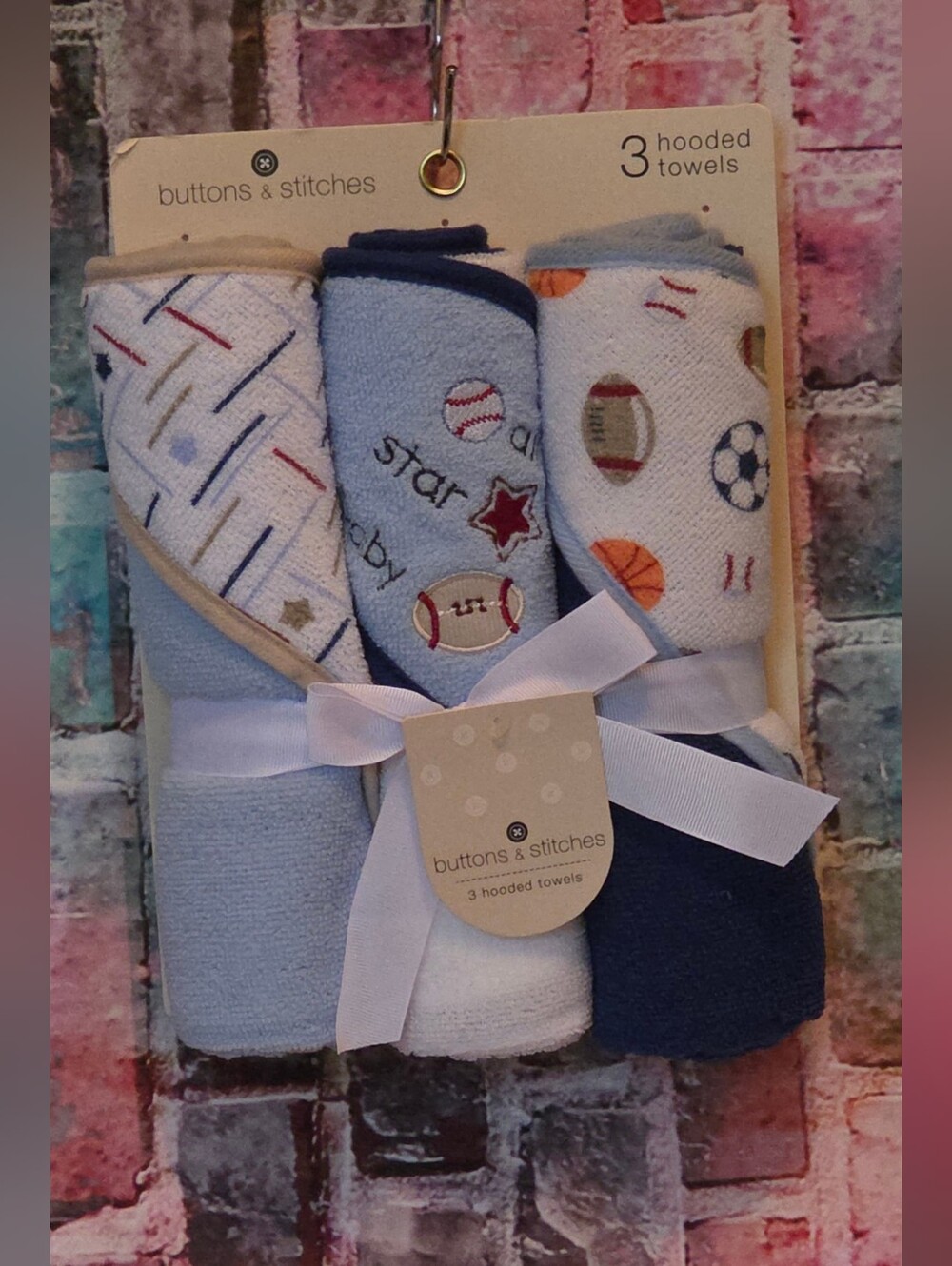 Buttons & Stitches Baby Hooded 3pc. Towel Set